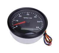 VGEBY Tachymètre de Bateau, Jauge de Régime Marin 6000 Tr/min avec écran rétroéclairé 7 Couleurs, Panneau de 110 Mm adapté DC 9 à 32 V pour Bateau, Camion, Tracteur, Camping-car, Surveillance de la