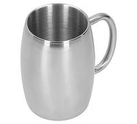 VGEBY Tasse à café, Tasse en Acier Inoxydable 304 400 Ml avec Poignée, Intérieur Poli Miroir, Bouche Lisse, Verres de Grande capacité pour Bureau, Voyage, Utilisation en Extérieur