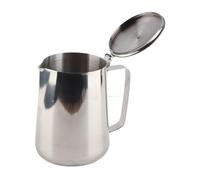 VGEBY Tasse à Mousser, Pichet à Lait en Acier Inoxydable de qualité Supérieure avec Couvercle, Poignée Ergonomique pour la Cuisine et le café à Domicile (2000 ml)