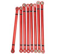 VGEBY Tiges de liaison RC en alliage d'aluminium pour SCX10 Échelle 1/10 Crawler 313 mm, améliore les performances avec une installation facile et un kit complet (rouge)