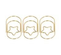 VGEBY Trombones, Trombones en Fer de Style étoile Mignon, Attaches Décoratives pour l'école et le Bureau, 1,9x0,9 Pouces, 40 Pièces de Papeterie Mignonne (GOLD)