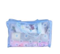 VGEBY Trousse à Cosmétiques étanche avec Fermeture éclair Transparente pour Articles de Toilette et Fournitures de Bain - Pochette de Transport en PVC Durable pour Voyage - 20 X 16 X 9 Cm (Blue)