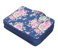 VGEBY Trousse à Crayons à 200 Emplacements avec Motif Rose élégant, Porte-Stylo à Fermeture éclair à 4 Couches pour étudiants, Rangement de Papeterie en Tissu de Haute qualité 8,1 X 11 X 2,8 Pouces