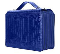 VGEBY Trousse à Crayons à Fermeture éclair Multi-Fentes avec Conception à 5 Couches pour Une Utilisation à L'école et au Bureau - Peut Contenir 252 Stylos - Fabriquée en Matériau PU Durable (Bleu