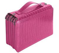 VGEBY Trousse à Crayons à Fermeture éclair Multi-Fentes avec Conception à 5 Couches pour Une Utilisation à L'école et au Bureau - Peut Contenir 252 Stylos - Fabriquée en Matériau PU Durable (Rose