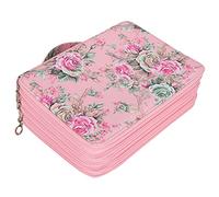VGEBY Trousse à Crayons Portable avec 252 Compartiments, Porte-Stylo Multicouche imprimé Rose avec Fermeture éclair, Rangement pour L'organisation de la Papeterie (Fond de Teint Rose)