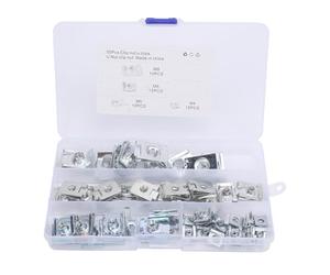 VGEBY U Clips 50PCS Assortiment d'écrous en Forme de U 65 Kit d'écrous en Automatiques Plaqués Manganèse avec Tailles M4 M5 M6 M8 pour l'installation de Garniture de Pare-chocs de Panneau de