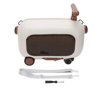 VGEBY Valise à roulettes pour Enfants, Bagage à Main Multifonctionnel de Grande capacité, équipé de Pédales Pliantes à 90 Degrés pour Le Voyage (Brown)