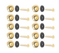 VGEBY Verrou de Sangle de Guitare, Alliage de Zinc avec Ajustement sécurisé, 5 Jeux de Verrous de Sangle pour ukulélé Basse électrique Acoustique, Accessoire Universel pour Musiciens (GOLD)