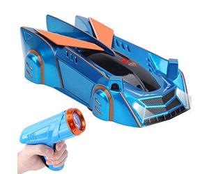 VGEBY Voiture de Course Murale, Véhicule 4WD Télécommandé Infrarouge pour | Capteur Infrarouge de Suivi, Escalade 0-gravité Sol/plafond, Batterie Rechargeable 250mAh, Télécommande 3-5m