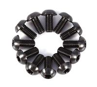 VGEBY1 12pcs T25 Torx Boulons Vis Fixation Tête Vélo Titane Alliage Frein à Disque Boulons de Rotor(M5x10-noir)