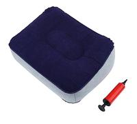 VGEBY1 Coussin repose-pieds gonflable floqué avec pompe à air pour maison, avions, voitures, voyages (gris + bleu)