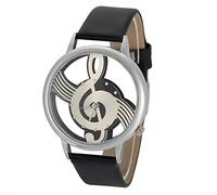 VGEBY1 Montre Note de Musique Cadran Creux Elégant,Montre Design Unique Analogique Décoratif,Idée Cadeau pour Les Amoureux(Noir)