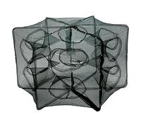VGEBY1 Pot, 6/12 Trous Pêche Filet de Pêche Automatique Pêche Crevettes Cage Nylon Pliable Crabe Poisson Piège à Crabe, 12 Holes