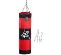 VGEBY1 Sac de Frappe, Sac de Boxe Sac de Frappe sans Sables Rempli Lourd Equipement d'Entraînement de MMA Muay Thai Kickboxing Arts Martiaux(80cm-Rouge)