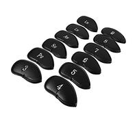 VGEBY1 Tête de Golf Couvre Ensemble, 12pcs Noir Cuir PU Golf Couvre-tête de Fer Ensemble Couvre-Chef Ensemble Couvre-Club de Golf Couvre la Plupart des fers