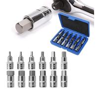 VGECEE 12PCS Douilles Allen 1/2" Douille Allen - M5, M6, M7, M8, M10, M12, M14, M16, M17, M18, M19, M22 - Douilles en Acier Chrome Vanadium avec Boîte de Rangement Douille à 6 pans 5mm à 22mm
