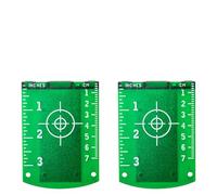 VGECEE 2 PCS Cible Laser Verte, Cible Laser Magnétique avec Réflecteurs, Vert à Lignes Croisées Plaque de Carte de Cible Double échelle pour Laser à Lignes Croisées