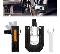 VGECEE 2 Pcs Pédale Vélo Pliable, Pédales VTT avec Réflecteur, Pédales Vélo Route Antidérapantes, Pédale VTT Plate en Alliage d'Aluminium, Démontage Rapide, pour Pièces de Rechange Cyclisme, Noir