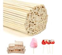 VGECEE 200PCS Bâtonnets de Barbe à Papa 300MM x 4MM, Tige Barbe a Papa Bâtons en Bois pour Barbes à Papas Naturel Bâtons de Bambou pour Barbes à Papa Décoration Travaux Manuels et Bricolage