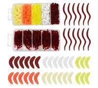 VGECEE 350PCS Leurres de Pêche en Plastique Souple, Appâts de Pêches Faux Asticots vers de Terre Ver la Pêche Leurres Simulation pour Eau Salée et Douce Appâts de Pêches en Plastique pour Poissons