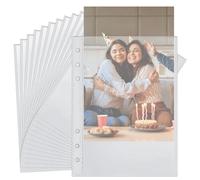 VGECEE 50 PCS Pochettes pour Classeurs A5 à 6 Anneaux 21 נ15,3 CM Pochettes Plastiques A5 Perforées Pochettes Transparentes en PVC Imperméable avec 6 Trous pour Photos, Classeurs, École, Bureau
