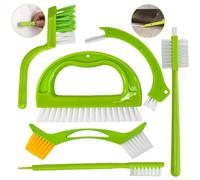 VGECEE 6PCS Brosse pour Salle de Bains Brosses de Nettoyage Domestiques Brosse de Nettoyage Multifonctionnelle Brosses de Nettoyages pour Crevasses Bross pour Nettoyages Sol Fenêtre Moisissure, Vert