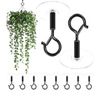 VGECEE Lot de 10 Crochet de Plafond Adhésif Crochets Adhésifs pour Plafond Sans Percer, Supportant Jusqu'à 1,5 kg Crochets Ronds pour Plafond et mur, avec Système de Verrouillage de Sécurité