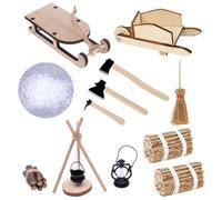 VGECEE Lot de 14 Miniature Outils Accessoires Accessoires Maison de Poupee Mini Accessoire de Meubles Kit d'Accessoire Miniatures Miniature Ornament Maison Poupée Miniatures Bricolage pour Noël