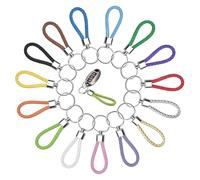 VGECEE Lot de 15 Porte-clés en Cuir Tressé, Porte-clés de Couleur Porte-clé Tissé Porte Clés Portables Trousseau Portable pour Hommes et Femmes Porte Clé Pendentif Clé Multicolore, 15 Couleurs