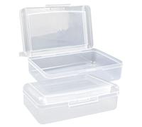 VGECEE Lot de 2 Boîtes à Vrayons Empilables Boîtes à Stylos Transparente à Double Couche Boîtes de Tri Rangement, 20,5 x 12 x 6 cm, Boîtes de Rangement pour Stylos Boîte à Crayons pour l'école