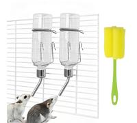 VGECEE Lot de 2 Bouteille d'eau pour Hamster Abreuvoir pour Lapins 350 ML - avec Support - Biberon Hamster Biberon Lapin Nain pour Cage Dispensateur d'eau Distributeur d'eau pour Animaux de Compagnie
