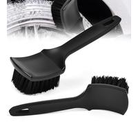 VGECEE Lot de 2 Brosse de Nettoyage de Roue de Voiture Outil de Lavage de Brosse de Pneu de Voiture, avec Manche Antidérapant, Brosses d'entretien Jantes Pneus Voitures pour Voitures Moto Vélo SUV