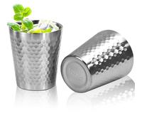 VGECEE Lot de 2 Gobelets en Acier Inoxydable 300ML, Double Paroi en Acier Inoxydable - Empilables - pour Bière Jus Eau, Ensemble de Tasses en Aciers Inoxydables 300ML pour Barbecue Maison Pique-niques