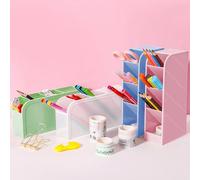 VGECEE Lot de 4 Organisateur de Bureau Support de Rangement Universal Support de Stockage de Stylo en Plastique Organiseur de Stylos avec Séparateur Organisateur de Stylos en Plastique Porte-stylos