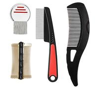 VGECEE Lot de 4 Peignes Antipelliculaires Peignes à Dents Fines en Acier Inoxydable Peigne à Poux Brosse Anti Pellicule Peigne Anti-pelliculaire à Dents Creuses pour Massage du Cuir Chevelu Unisexe