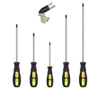 VGECEE Lot de 5 Tournevis Magnétique, Tournevis Professionnels en Acier au Carbone Tournevis avec Pointes Magnétiques Tourneviss Cruciformes avec Poignée Ergonomique pour DIY Meubles d'Entretien Jouet