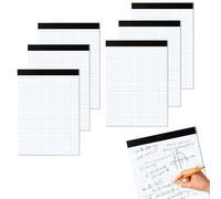 VGECEE Lot de 6 Bloc-notes Quadrillé A4, Bloc-note 21,6x27,94cm, 30 Feuilles/60 Pages, avec Marges, A4 Cahier à Spirale, Cahier Petits Carreaux Papier 70 g/m² pour Cahiers Scolaires, Couverture Collée