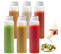 VGECEE Lot de 6 Bouteille Sauce 300ml, Bouteille à Condiments Presse Bouteilles en Plastique Flacon Souple avec Bec Verseur Plastique Flacon avec Bouchon pour Sauce Huile Olive Vinaigrette Peinture