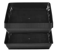 VGECEE Lot de 8 Soucoupes Carrées en Plastique, Pots de Fleurs d'Intérieur et d'Extérieur Plateau d'égouttement en Plastique pour Plantes en Pot Plate de Plante 30,5 x 30,5 cm, Noir