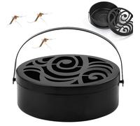 VGECEE Support de Bobine Anti-Moustique en Métal, Porte Spirale Anti Moustique Portable, Porte Serpentin Moustiques avec Couvercle, Support Spirale Moustiques Rétro, pour Jardin Terrasse Maison