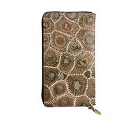 VGFJHNDF Portefeuille long en cuir imprimé Taekwondo, 12 emplacements pour cartes de crédit, 4 poches pour espèces, 1 poche zippée pour pièces de monnaie, Petoskey Stone, Taille unique