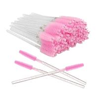 vgggrd 100 Pièces Brosses à Cils Jetables, Goupillon Cils, Brosse à Sourcils, Brosse Cils, Outil de Maquillage Mascara, Brosse à Sourcils Applicateur (Rose Transparent)