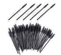 vgggrd 100 Pièces Brosses à Cils Jetables, Goupillon Cils, Brosse à Sourcils, Brosse Cils, Outil de Maquillage Mascara, Brosse à Sourcils Applicateur (Noir)