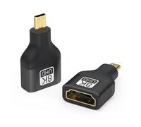 vgggrd 2 Pack Adaptateur Micro HDMI vers HDMI, Aluminium Câble de Couplage Connecteur 8K@60Hz, 4K@120Hz Arc HDR10+ Dolby Vision 3D VRR ALLM HDCP