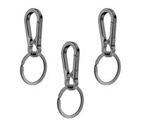 vgggrd 3 Pcs Mousquetons pour Porte-clés en Métal, Mousqueton Porte Clé, Prises d'escalade Clip Boucle Printemps Fermoirs pour Sac à Dos, Voyage, Camping, Amovible (Noir)