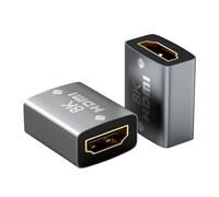 vgggrd Coupleur HDMI 8K [2 Pcs], Rallonge HDMI 2.1 Femelle vers Femelle Supporte 8K @60Hz 4K 2K 1080P UHD HDR Résolution 7680 * 4320 Compatible avec PC 360 TV Stick Chromecast TV Moniteur