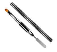 vgggrd UV Polygel Brosse a Ongle, 2 en 1 Polygel Brush & Picker, Professionnel DIY Nails Art Spatule à Double Extrémité pour Ongles Extension Gel Ongles(Noir)