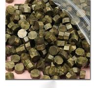 VGHJYNM 1 kg 3300 pièce/lot Perles de Cachet de Cire Vintage pour Sceau de Cire d'enveloppe Cire à cacheter avec Timbre-Or Vert