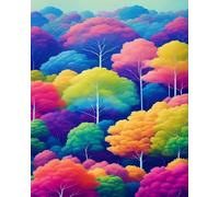 VGJM 5D Adults Diamond Painting Kits Colorful Forest Round Crystal Rhinestone Painting by Numbers Diamonds Arts Craft Living Room Decor -40x40cm